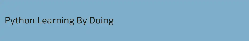 Python Learning By Doing